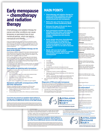 FS Early menopause chemotherapy and radiation therapy