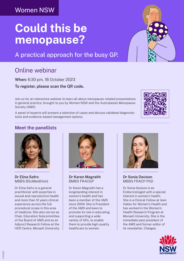 Menopause webinar flyer