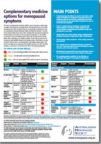 Complementary medicine options for menopausal symptoms