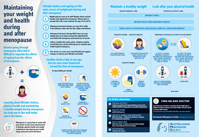 Maintaining your weight and health during and after menopause