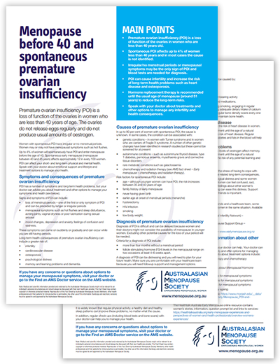 FS Menopause before 40 and spontaneous premature ovarian insufficiency