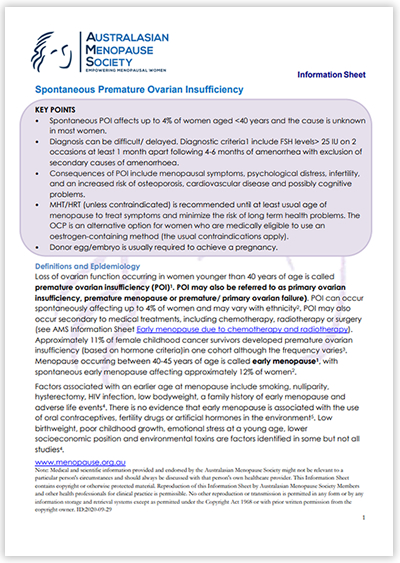 Spontaneous Premature Ovarian Insufficiency