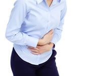 woman with bloat pain