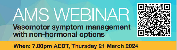 AMS Webinar: Vasomotor symptom (VMS) management with non-hormonal options