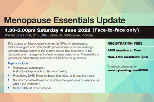 Menopause Essentials Update Melbourne 