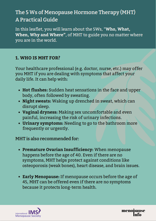 The 5 Ws of Menopause Hormone Therapy (MHT) A Practical Guide