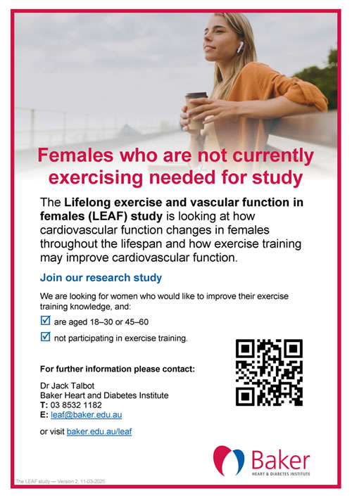 Lifelong Exercise training and vAscular function in Females